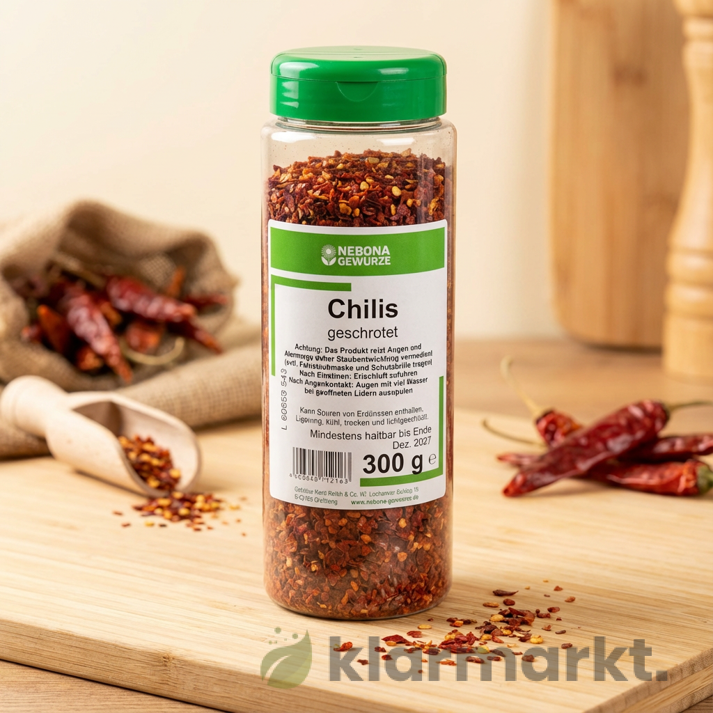 product-28 Nebona Gewürze Chilis geschrotet 300g – Bild 1