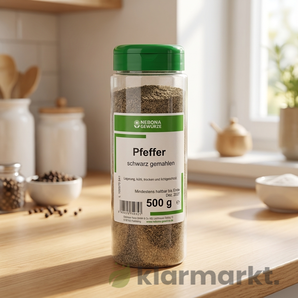 product-33 Nebona Gewürze Pfeffer schwarz gemahlen 500g – Bild 1